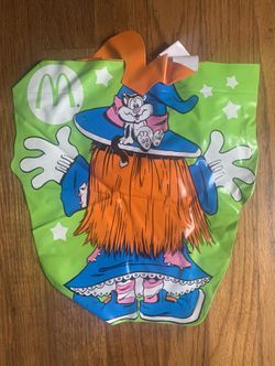 Vintage 1980s McDonald’s Vinyl Halloween Trick Or Treat Bags (Ghost & Witch) Thumbnail