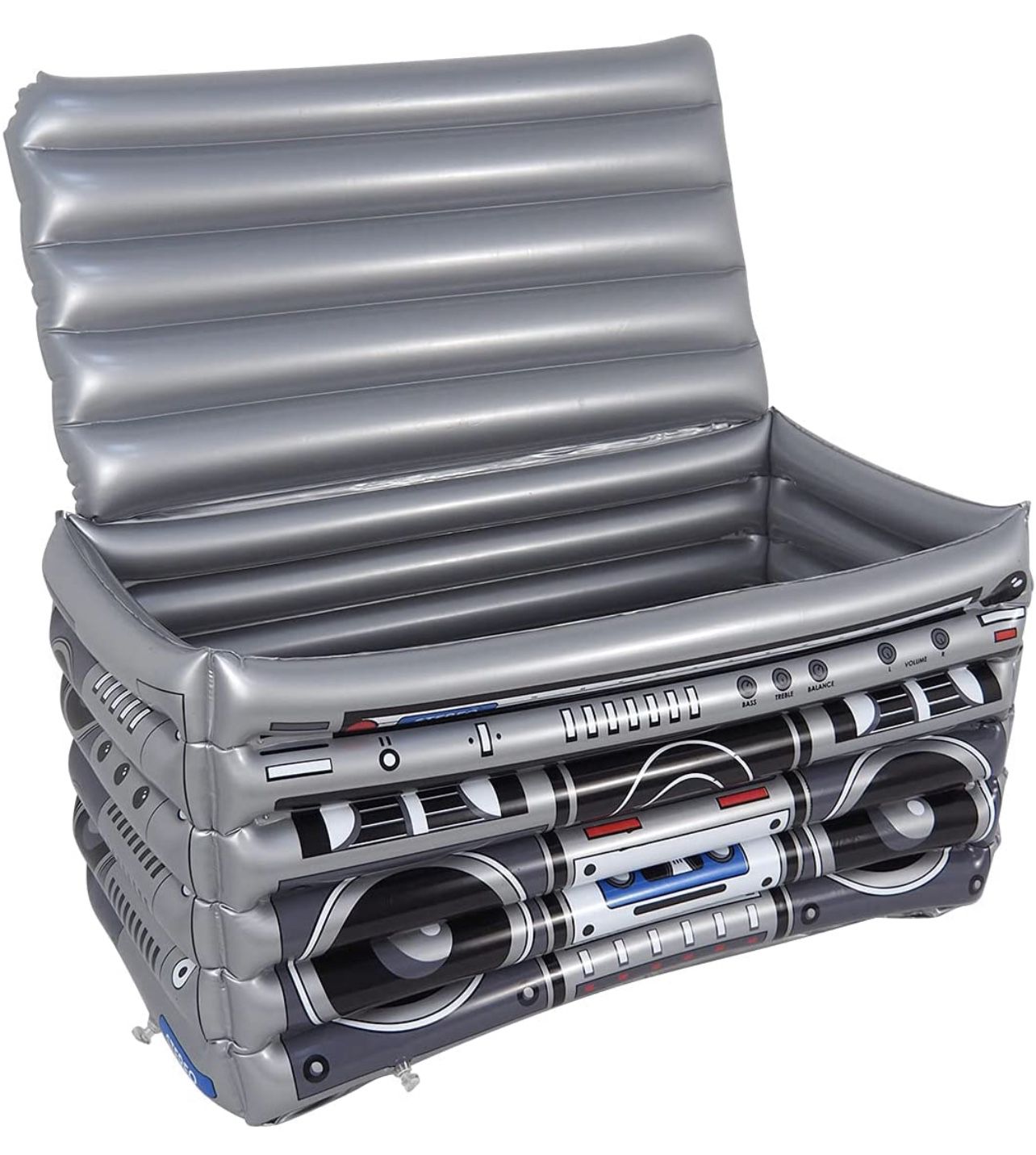 Boom Box Beverage Ice Bucket, Inflatable Cooler for Pool Camping BBQ, 80's Theme Retro Party Decor,Large Drink Floating ,Food Small Ice Chest,Birthday