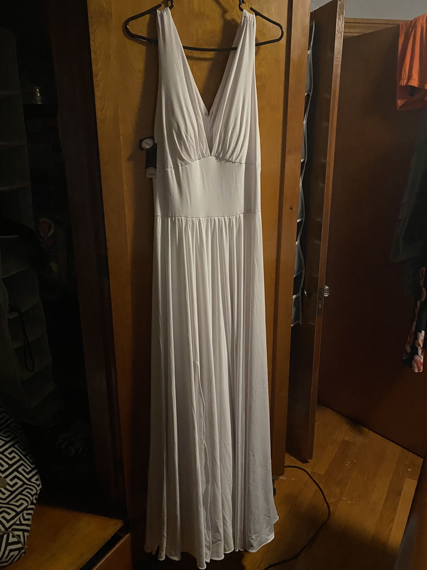 Winter White Long Wedding Dress