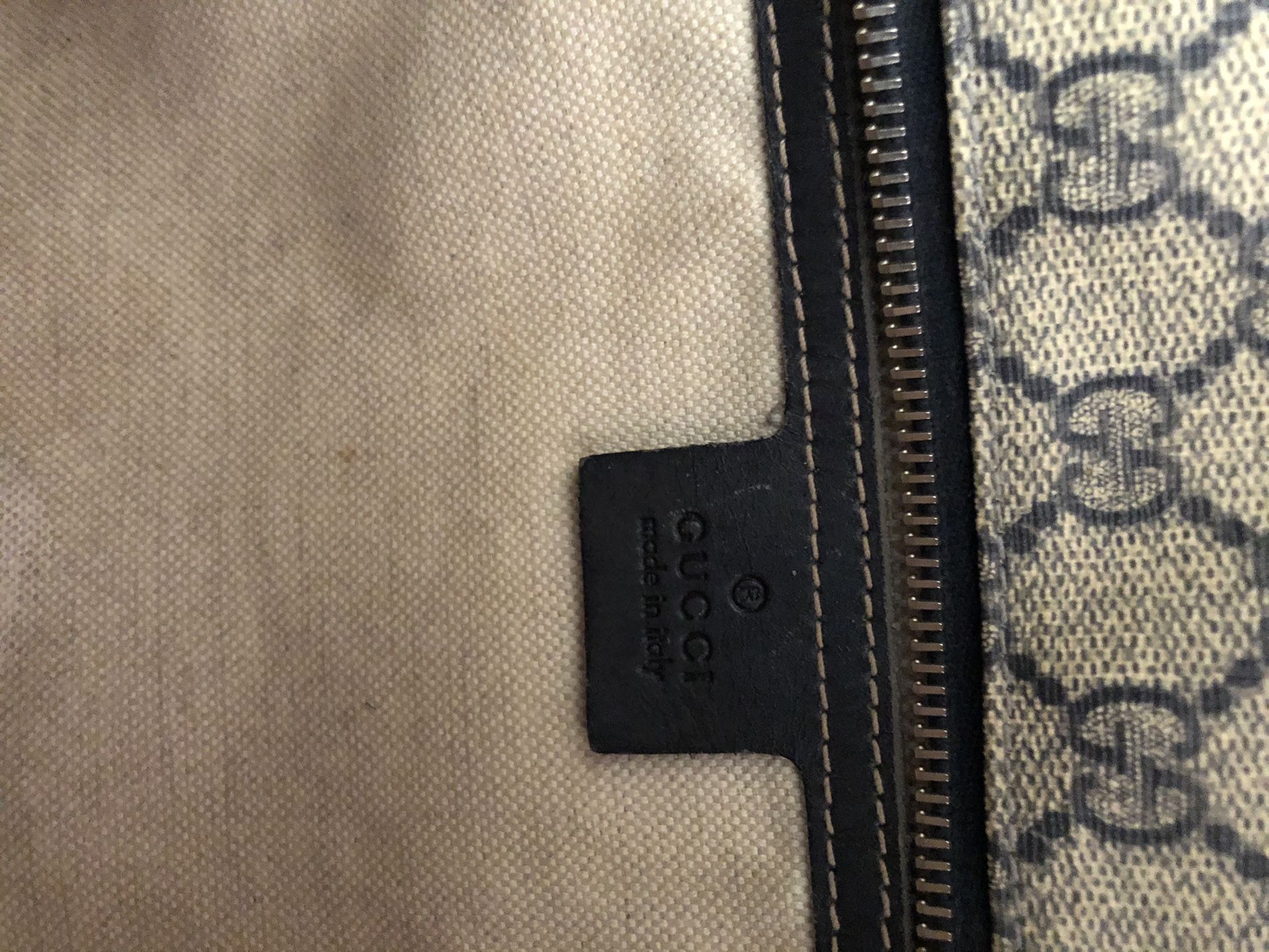 Authentic Gucci Tote Small With Blue Leather Straps