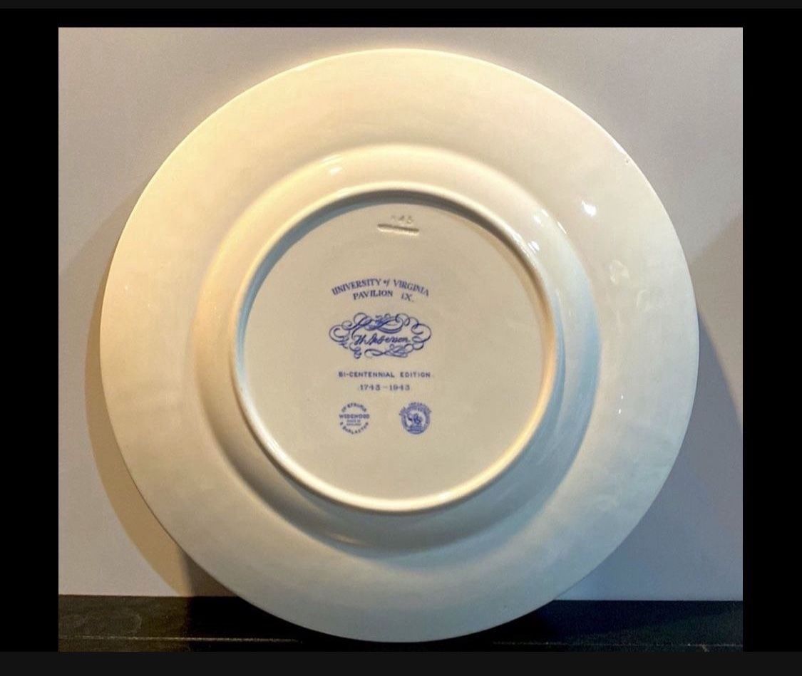 WEDGWOOD Plate Collection ~ University of Virginia BLUE Pavilion IX~ Bicentennial Edition