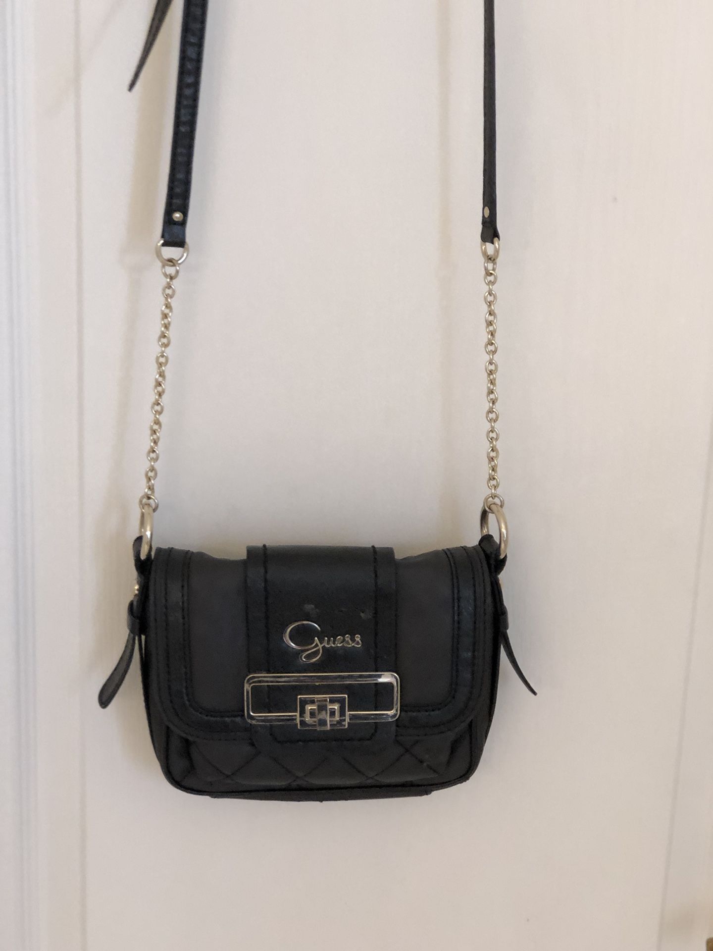 Black Leather Guess Handbag