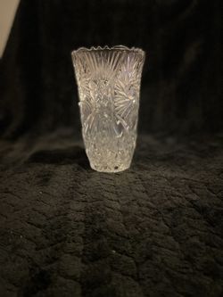 Vintage Flower Pressed Glass Vase Thumbnail