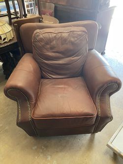Large Red/brown Leather Recliner  Thumbnail