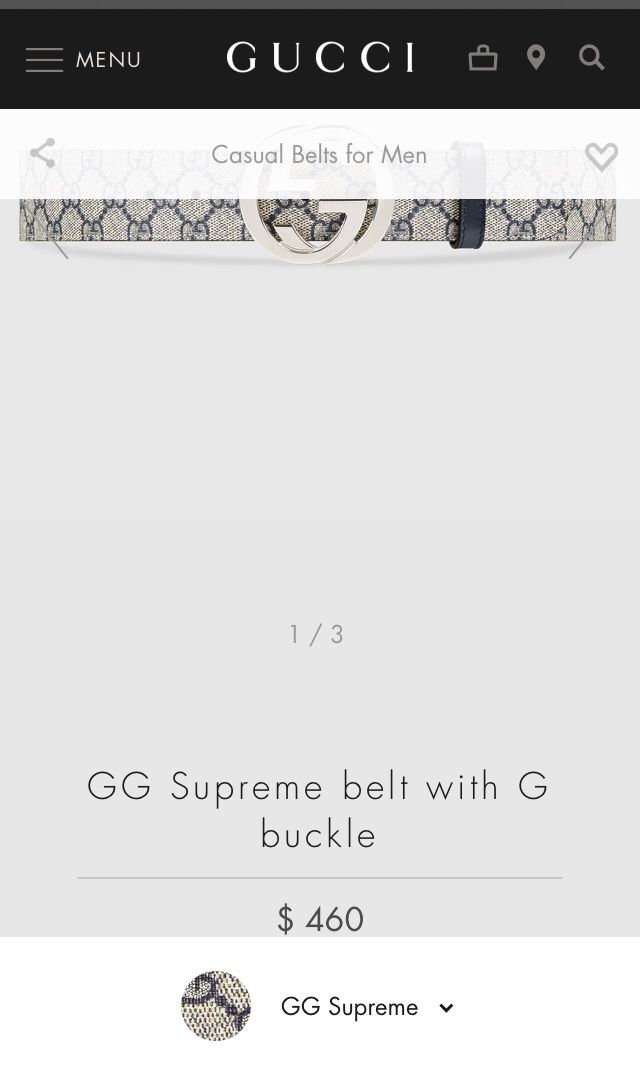 Gucci Supreme Belt