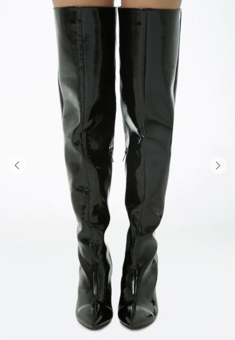 NEW!! FOREVER 21 Leather Thigh- High Boots Size: 6