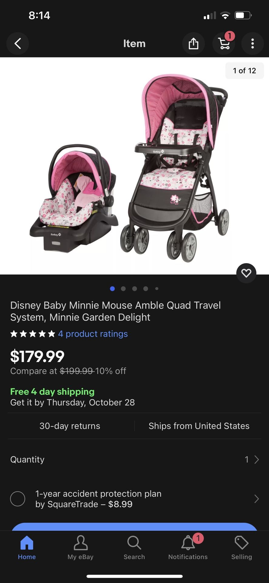 Minnie Mouse Car Seat And Stroller
