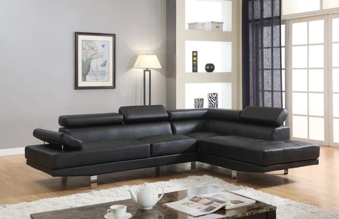 $39 DOWN Antares Black Modern Sectional