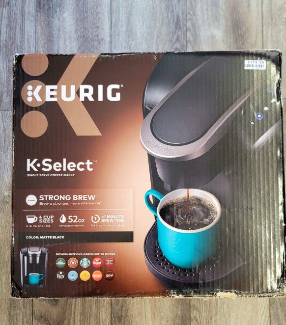 Keurig K-Select Coffee Maker, Single Serve K-Cup Pod Coffee Brewer, With Strength Control and Hot Water On Demand, Matte Black

(BRAND NEW )