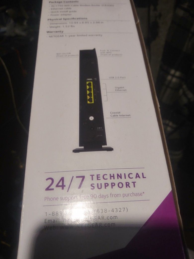 Netgear AC1750 wifi cable modem router
