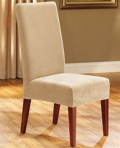 Sure Fit Stretch Pique Short Dining Room 6pk Chair Cover - Cream