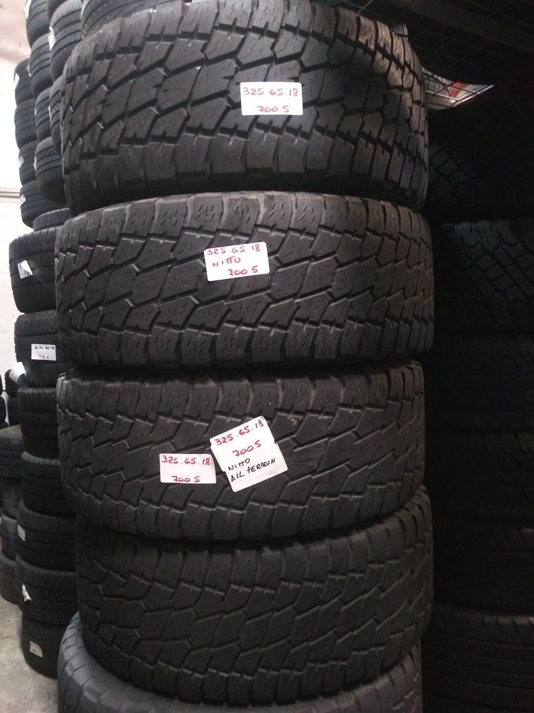 Used tires Nitto Terra Grappler All Terrain 325/65R18 for Sale in Fort