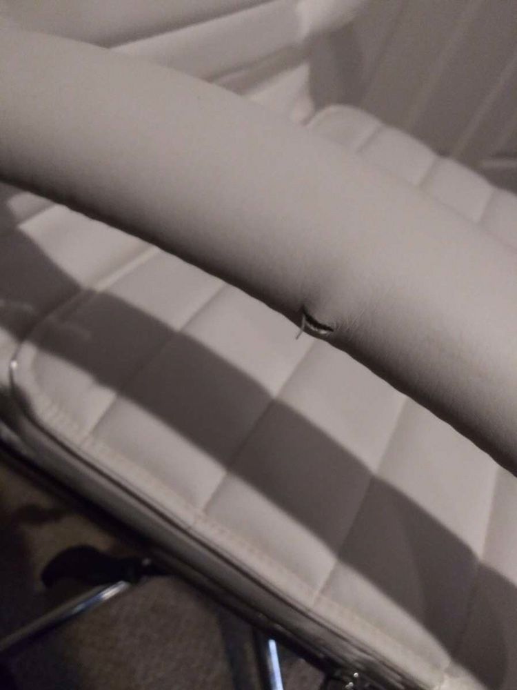 White leather office chair