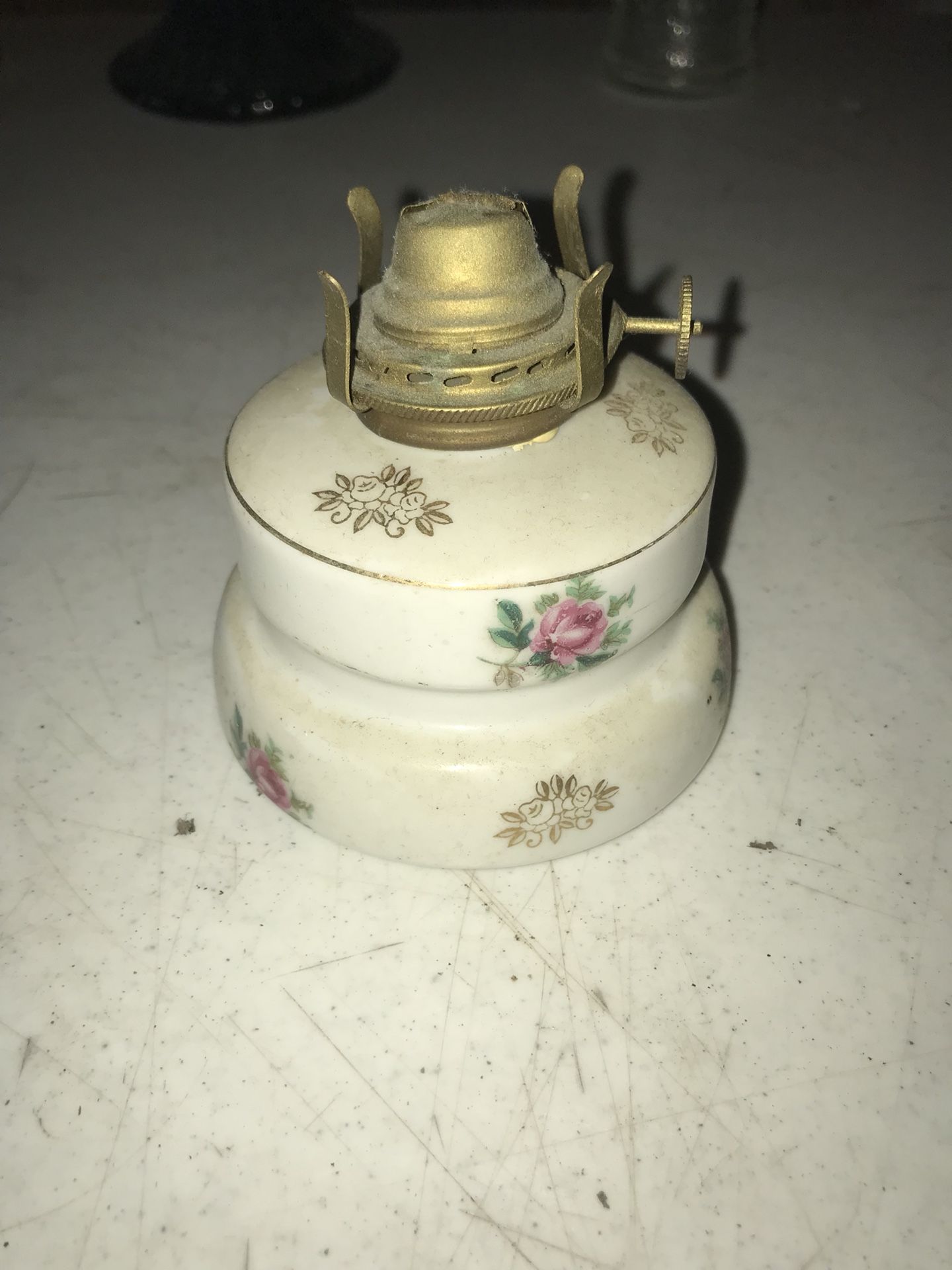 Small vintage hurricane lamp