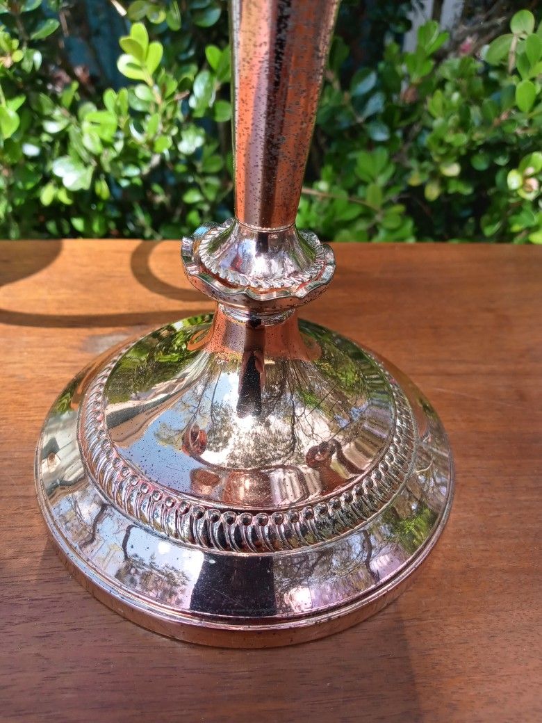 English Queen Anne Style 3 Tier Silver Plate Candelabra