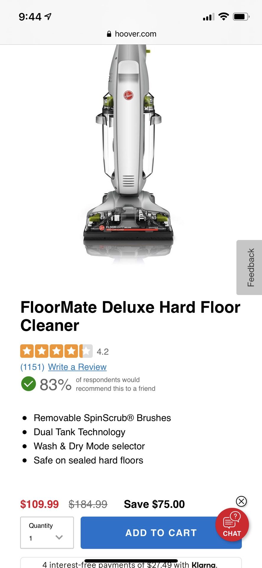 FloorMate Deluxe Hard Floor Cleaner