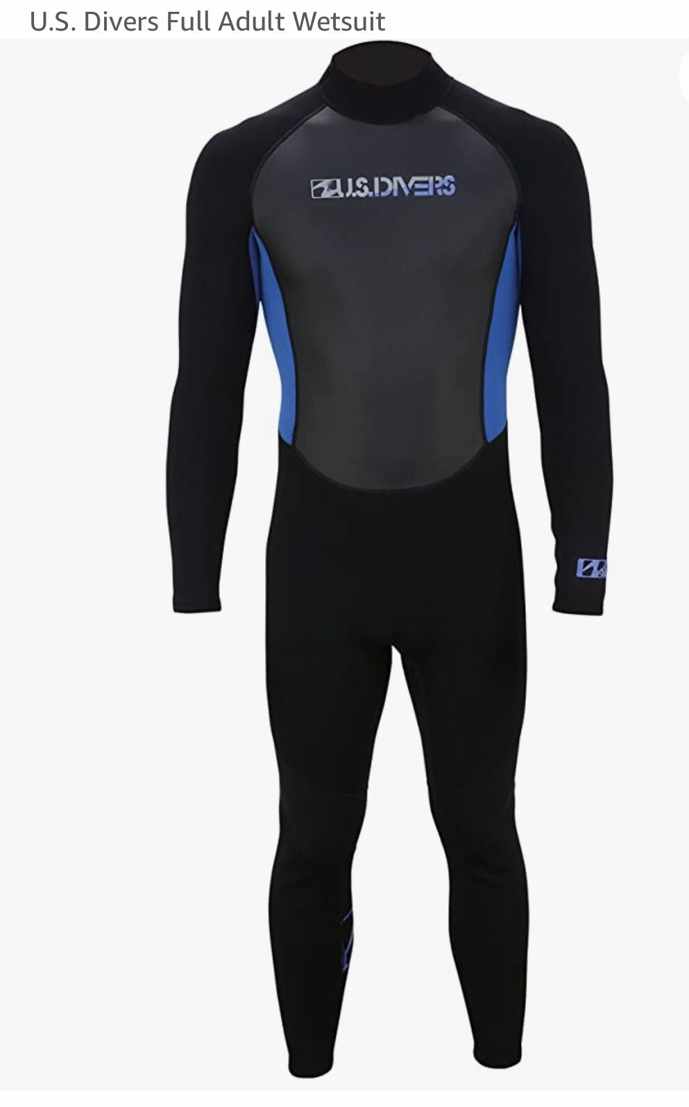U.S. Divers 3.2mm Adult Full Wetsuit, Black/Blue