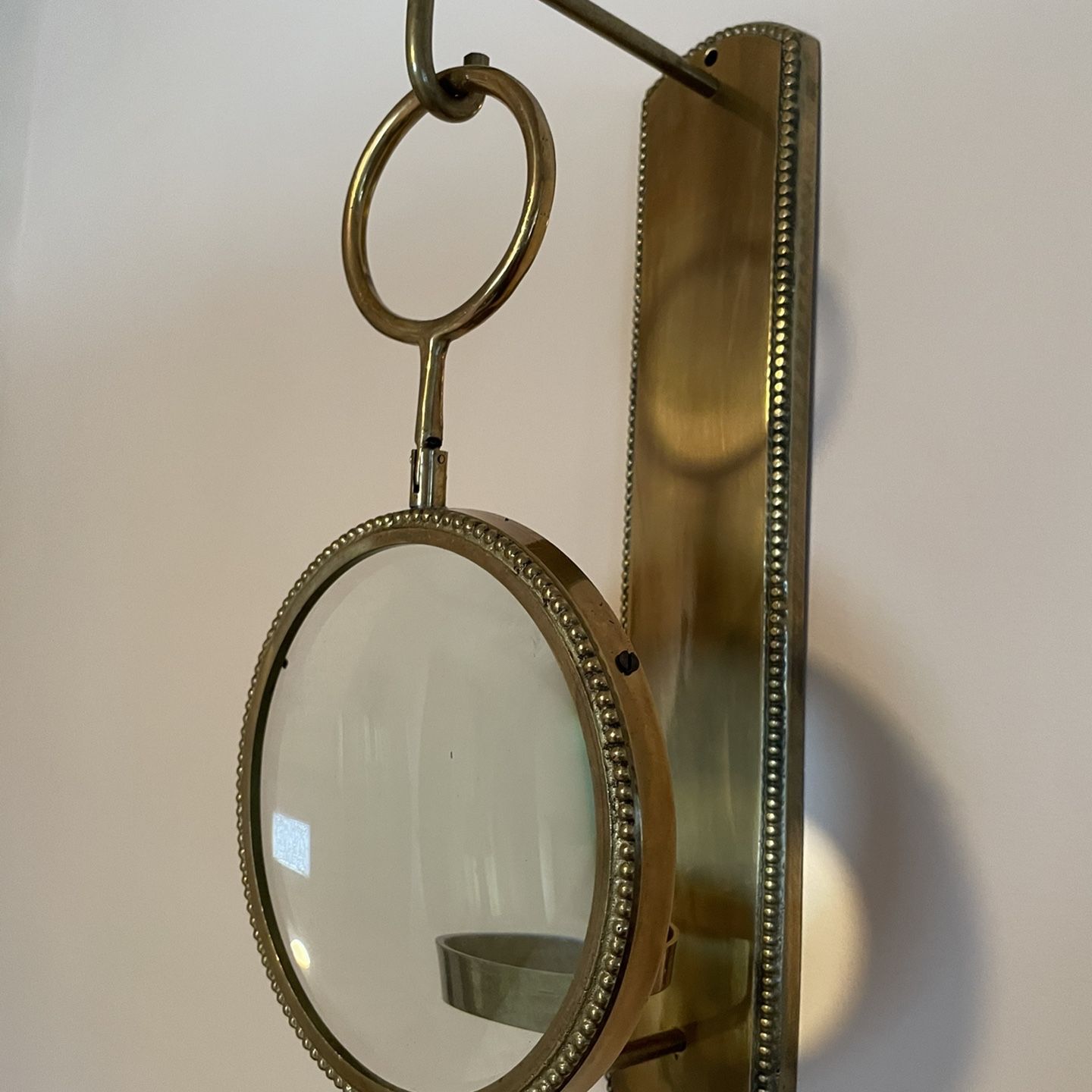 Brass Magnifying Wall Sconce