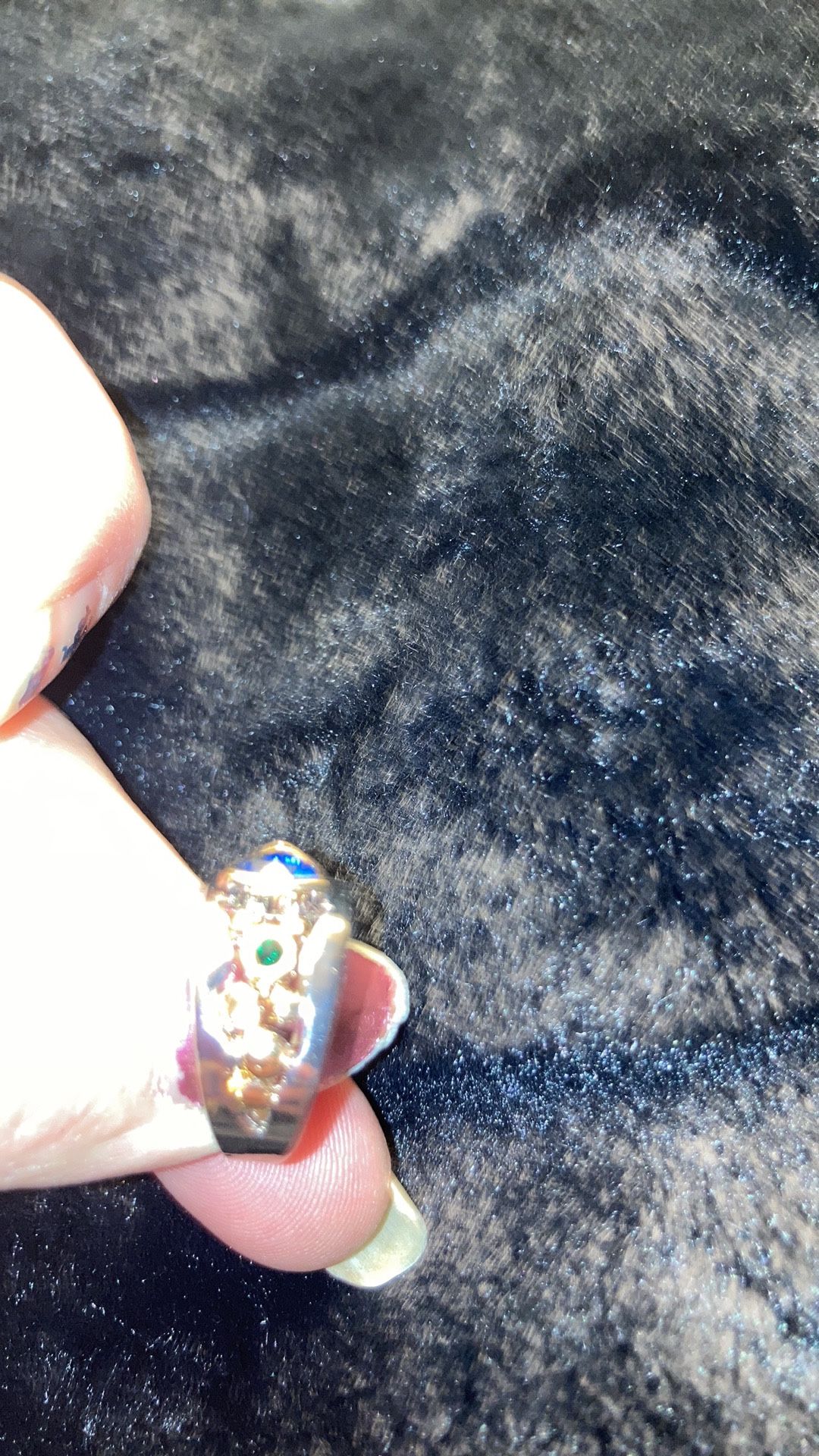 Ring Size 6 With Blue And Green Stone