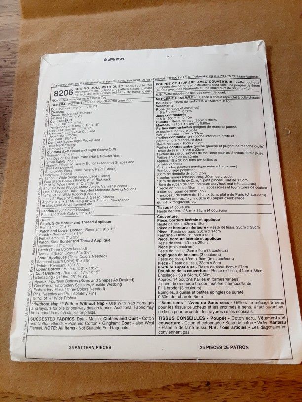 3 McCalls Patterns Wreath Quilt & Doll + More