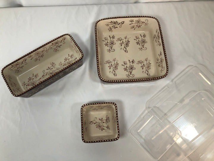 Temp-tations Floral Lace 5 Pc. Bakerware Set with lid