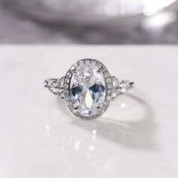 Beautiful Noble Oval Pure CZ Macro Pave Silver Wedding Luxury Rings, K936
 
   Thumbnail