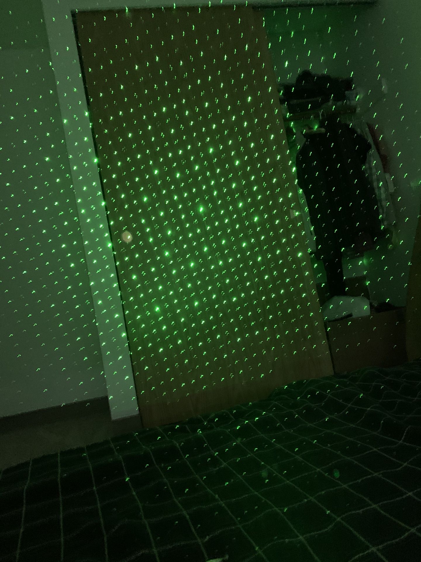 Very Powerful Burning Green Laser Pointer with battery, charger, star cap, and safety keys feature