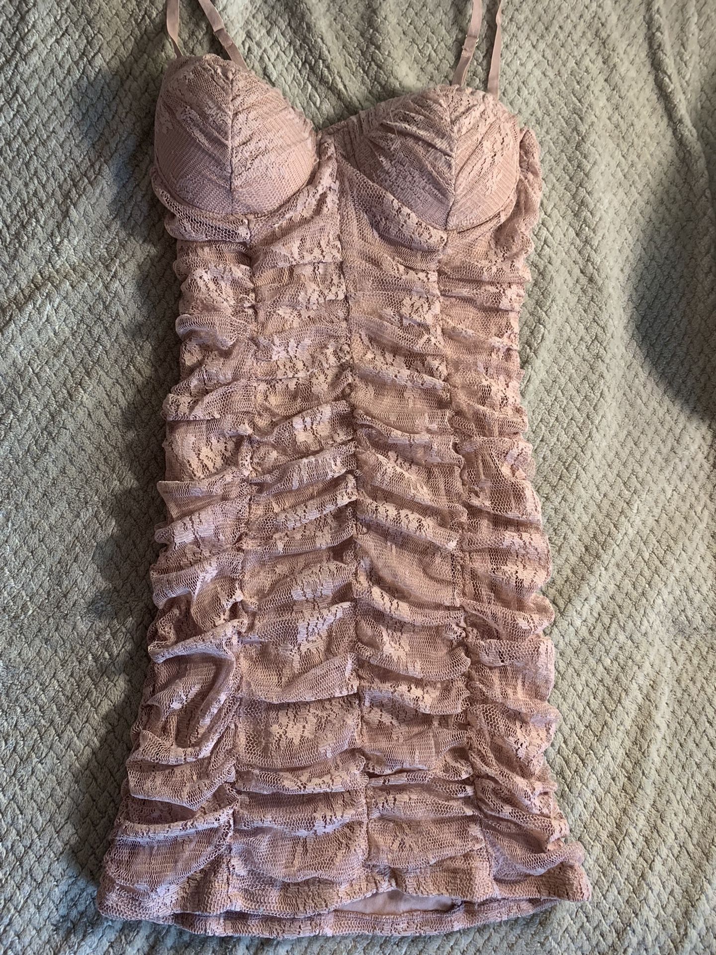 Pink Lace Flower Dress