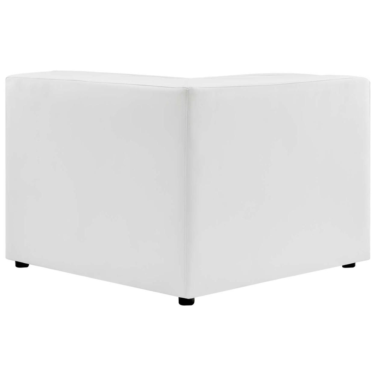 Mingle Vegan Leather Corner Chair, White