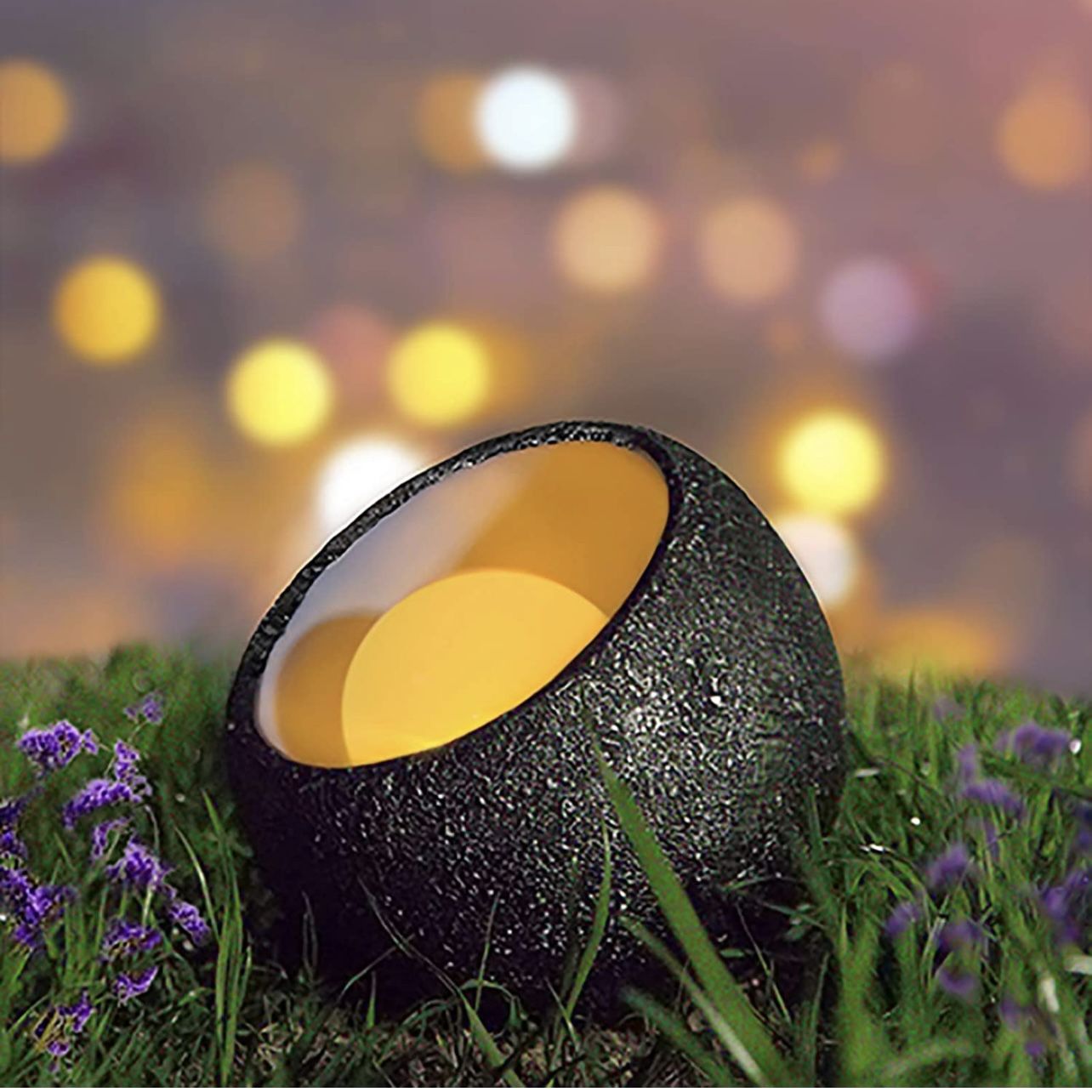 Solar Lights Outdoor Decorative, Resin Dinosaur Egg Solar Powered Outdoor Lights Decor, Waterproof Amber LED Landscape Lighting for Garden Patio Porch