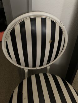 Striped Vanity Chair Stool Thumbnail