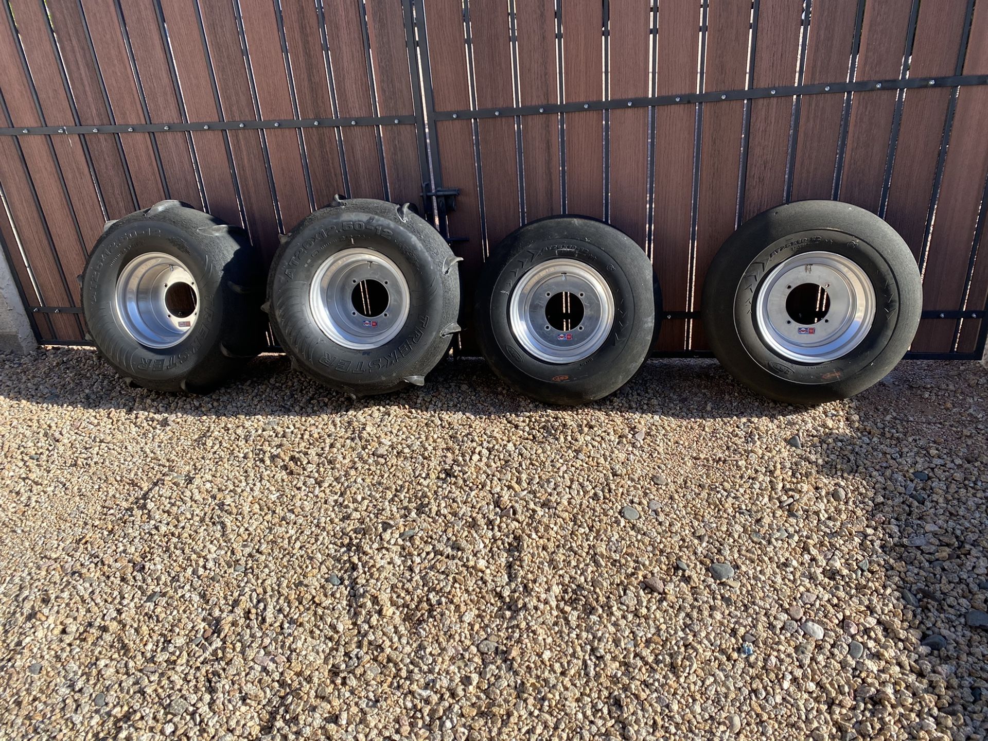 Skat Trak Extreme paddle tires front smoothies on Douglas wheels Came off Polaris Rzr XP 900