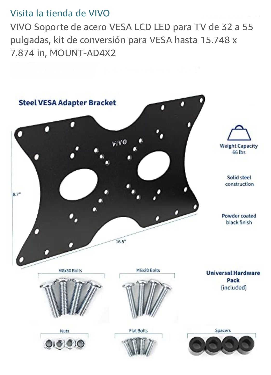 VESA LCD LED steel support for TV from 32 to 55 inches,