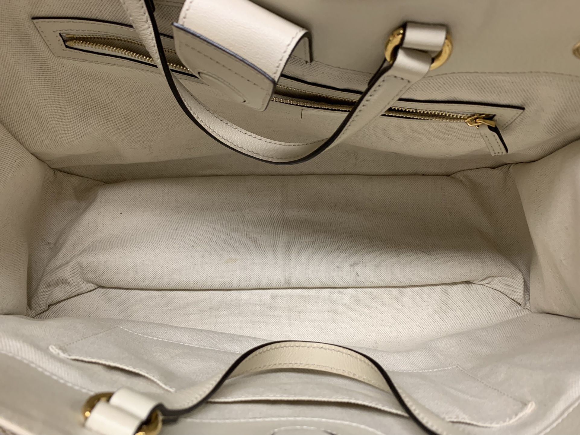 Gucci White GG Tote 1955 Horsebit