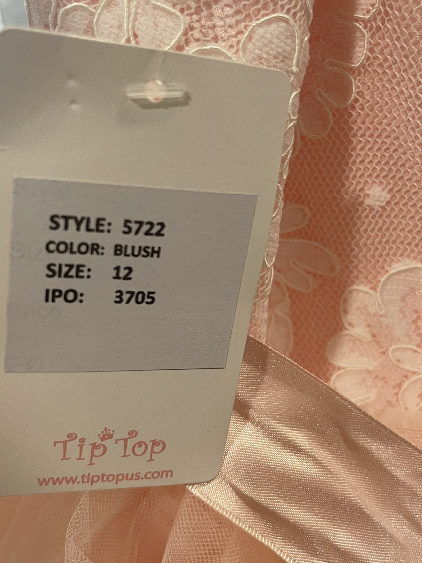 Girls Dress Style 5722 - Satin and Tulle High-Low Dress in Blush