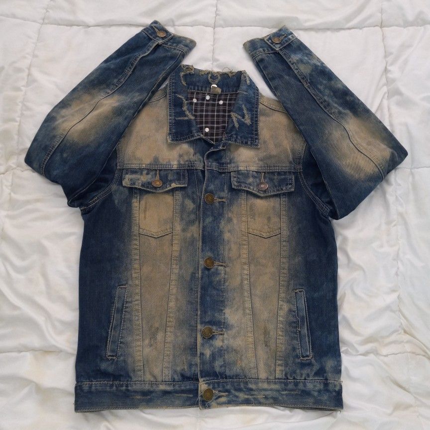 DSQUARED bleached customised trucker denim jeans jacket