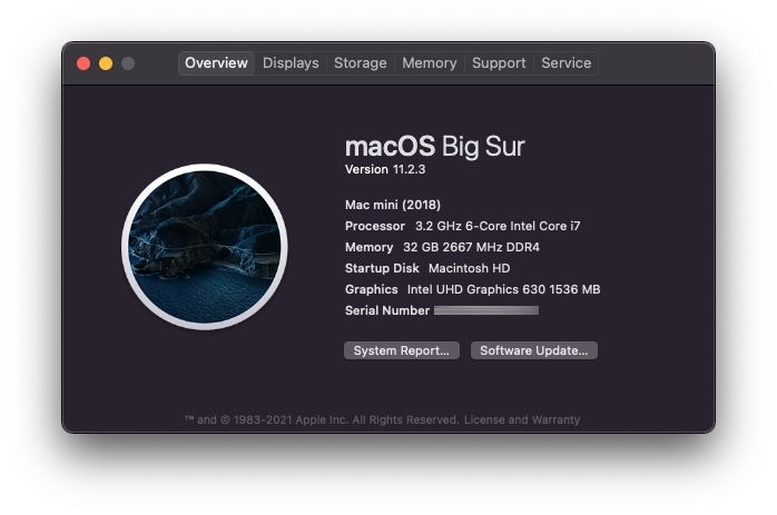 Mac Mini. i7 / 32GB Ram / 1TB SSD / AppleCare+