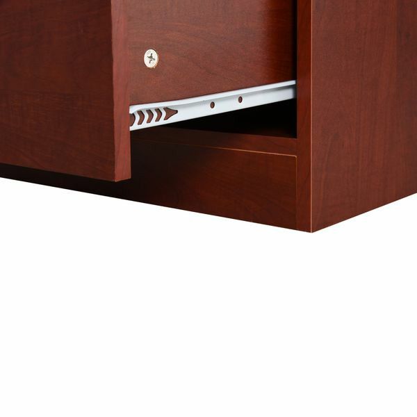 Corner Desk & Storage Cabinet Combo with Large Amounts of Storage, Space-Saving Design, & Large Surface - Cherry