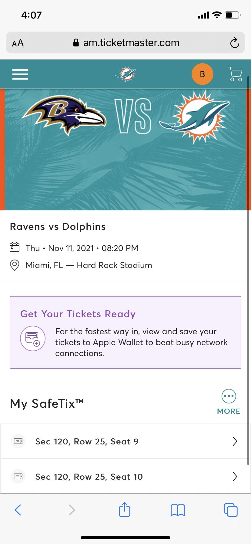Miami Dolphins Vs Baltimore Ravens