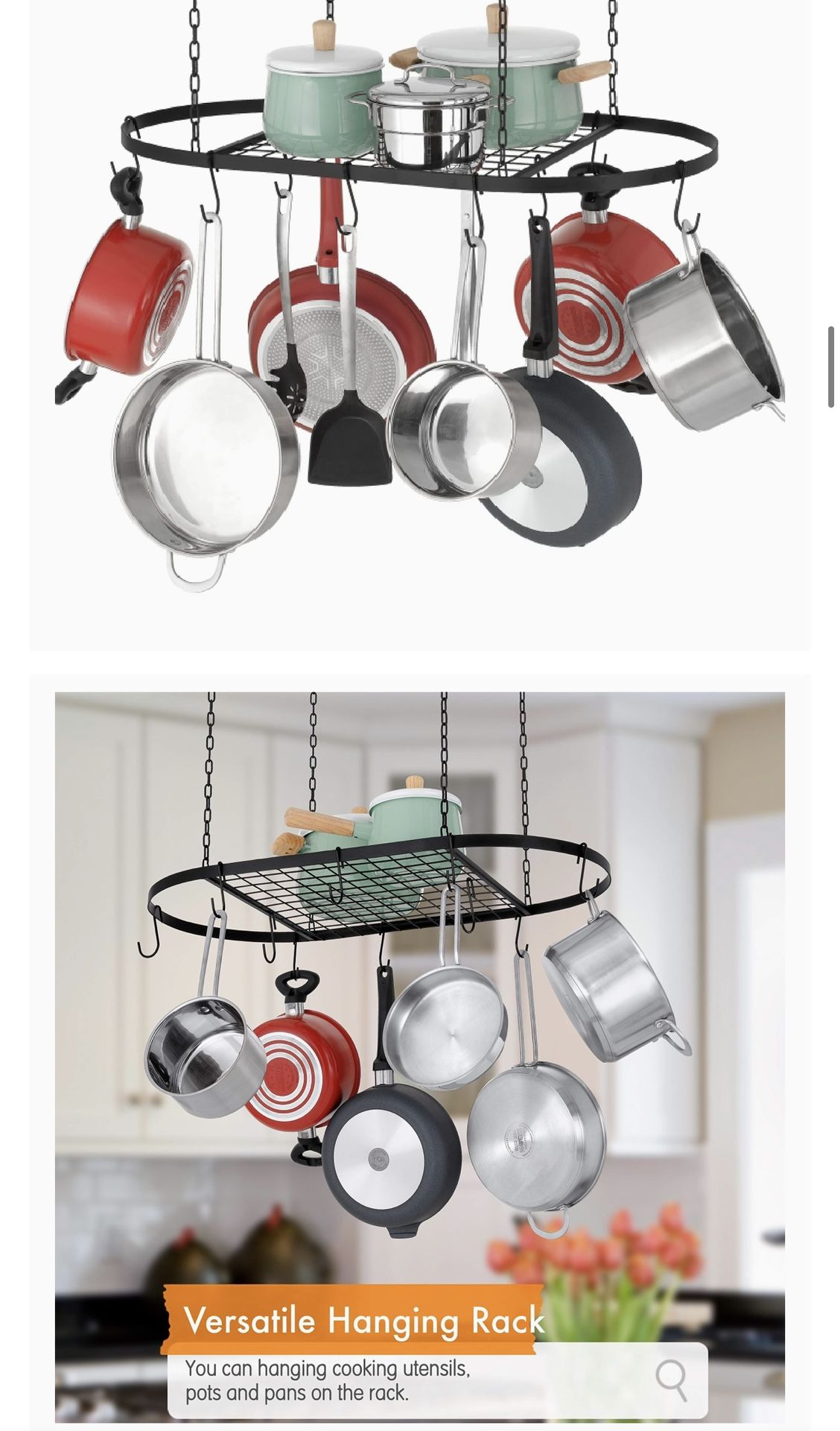 Adjustable space-saving pot rack new