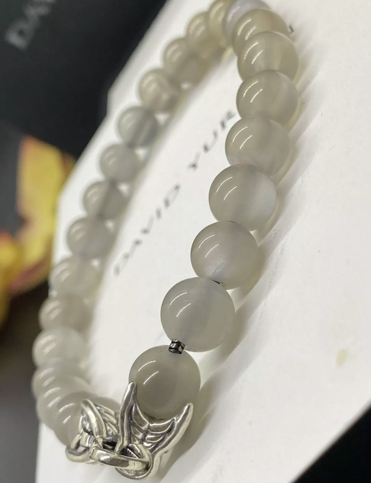 DAVID YURMAN Men's Spiritual Beads 8mm Moonstone Bracelet 8.5”