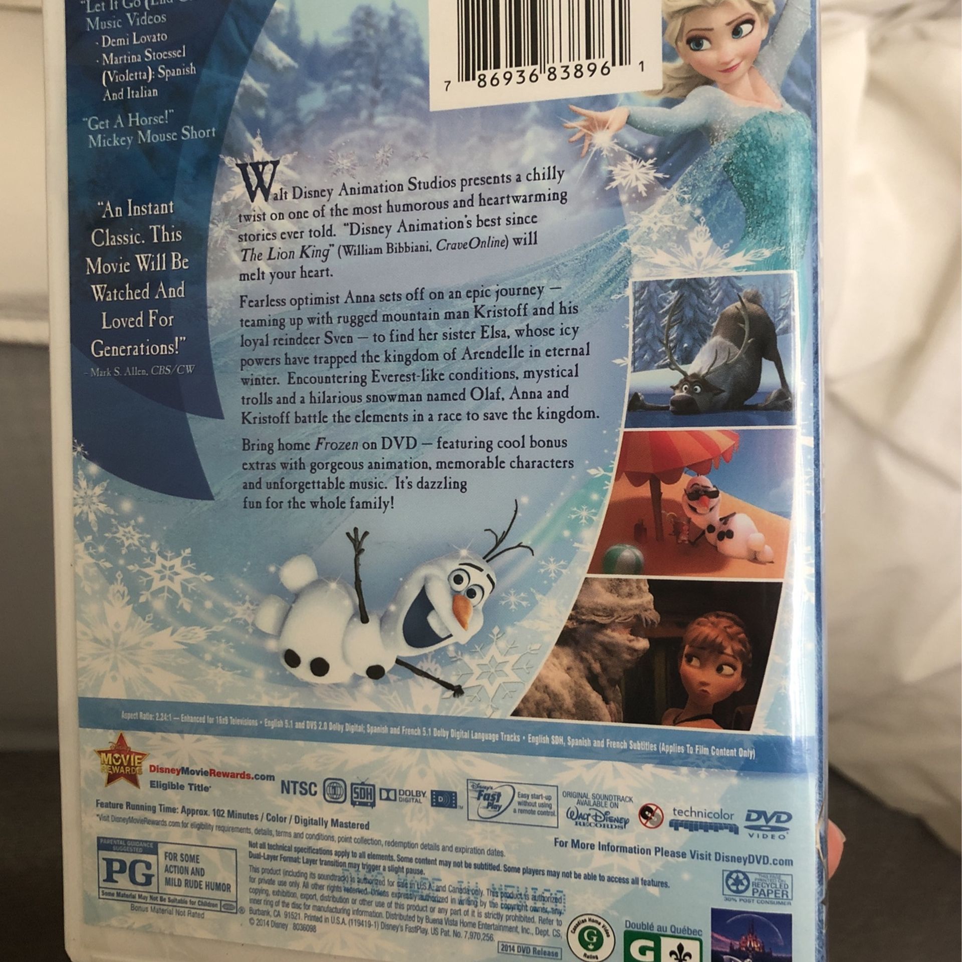 Frozen Movie DVD