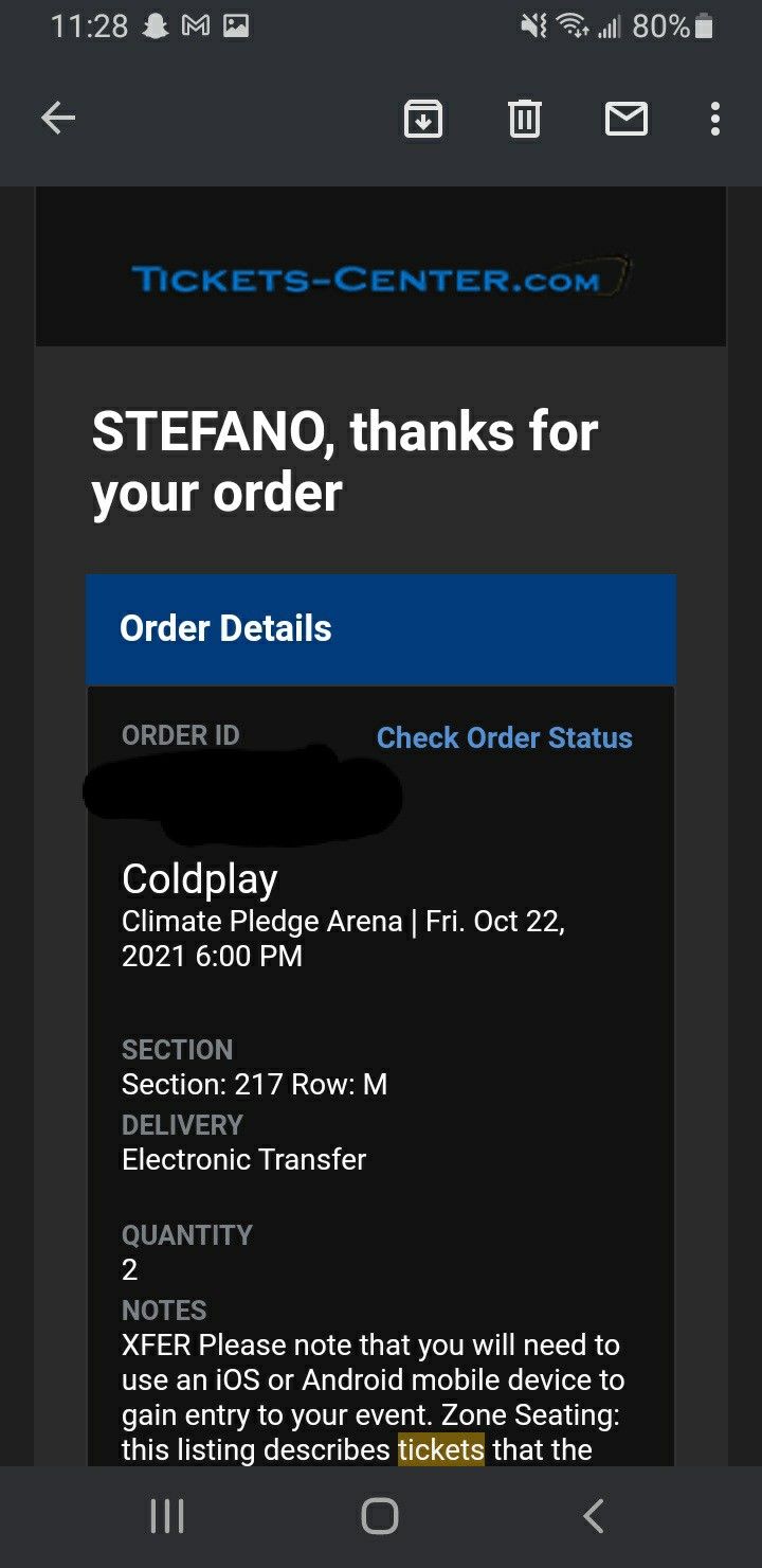 2 Coldplay Tickets