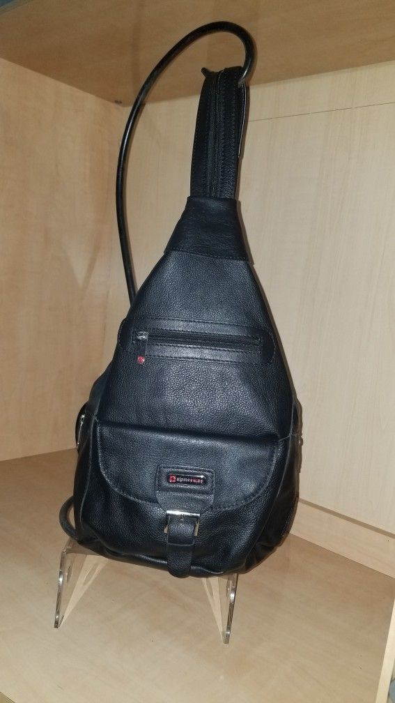 Alpine Swiss Leather Carrying Bag/backpack