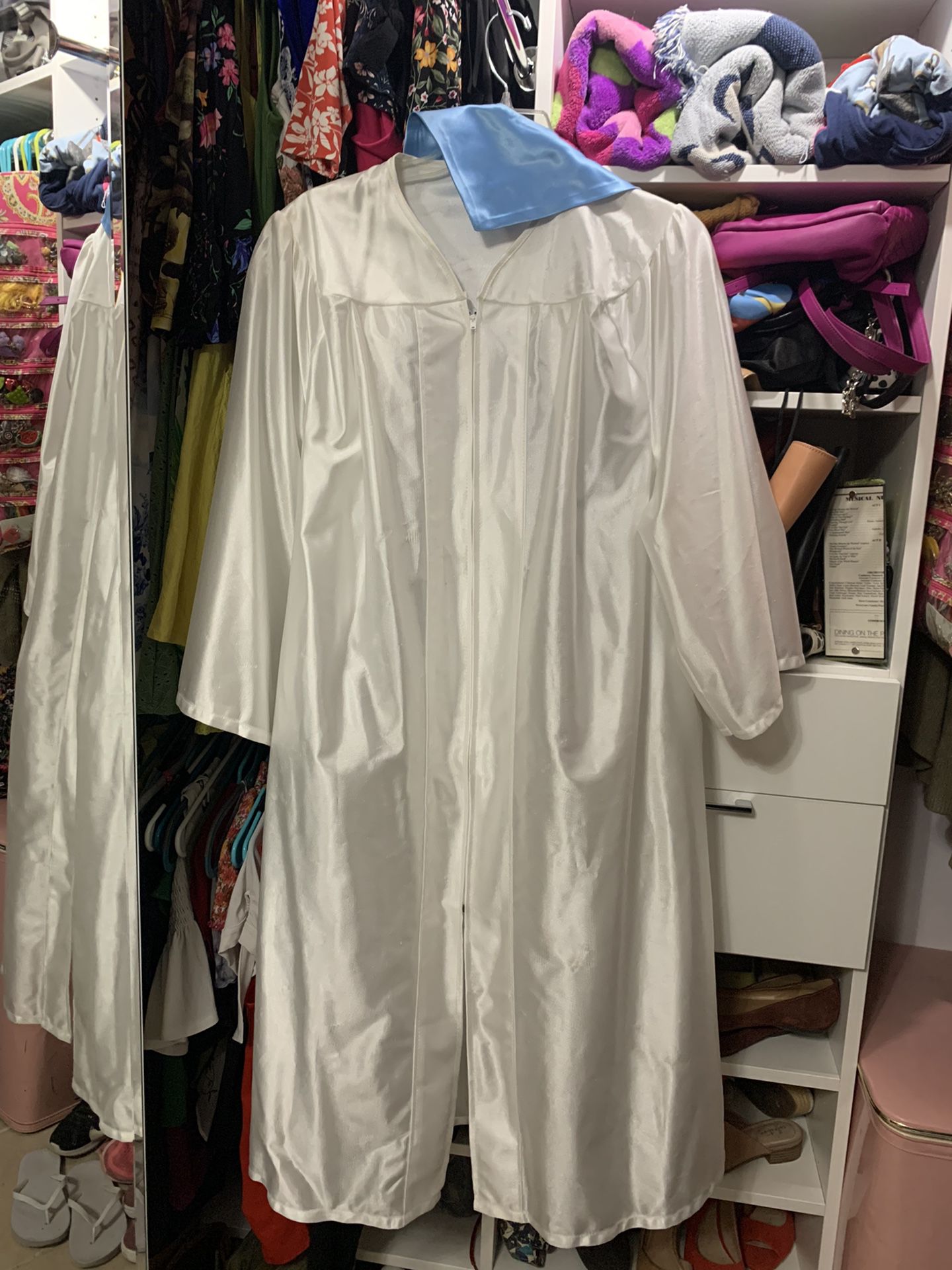 White Graduation Gown 
