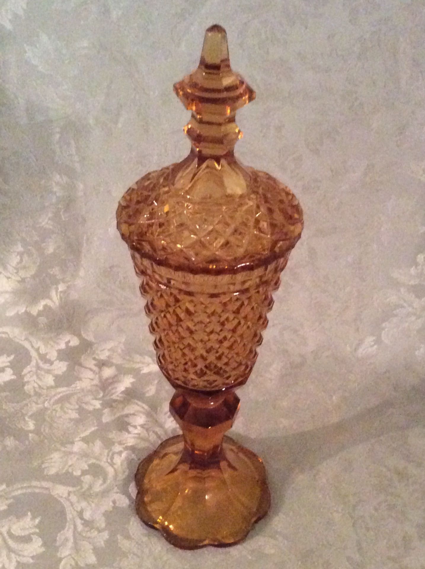 Lovely Amber-Colored Glass Candy Dish