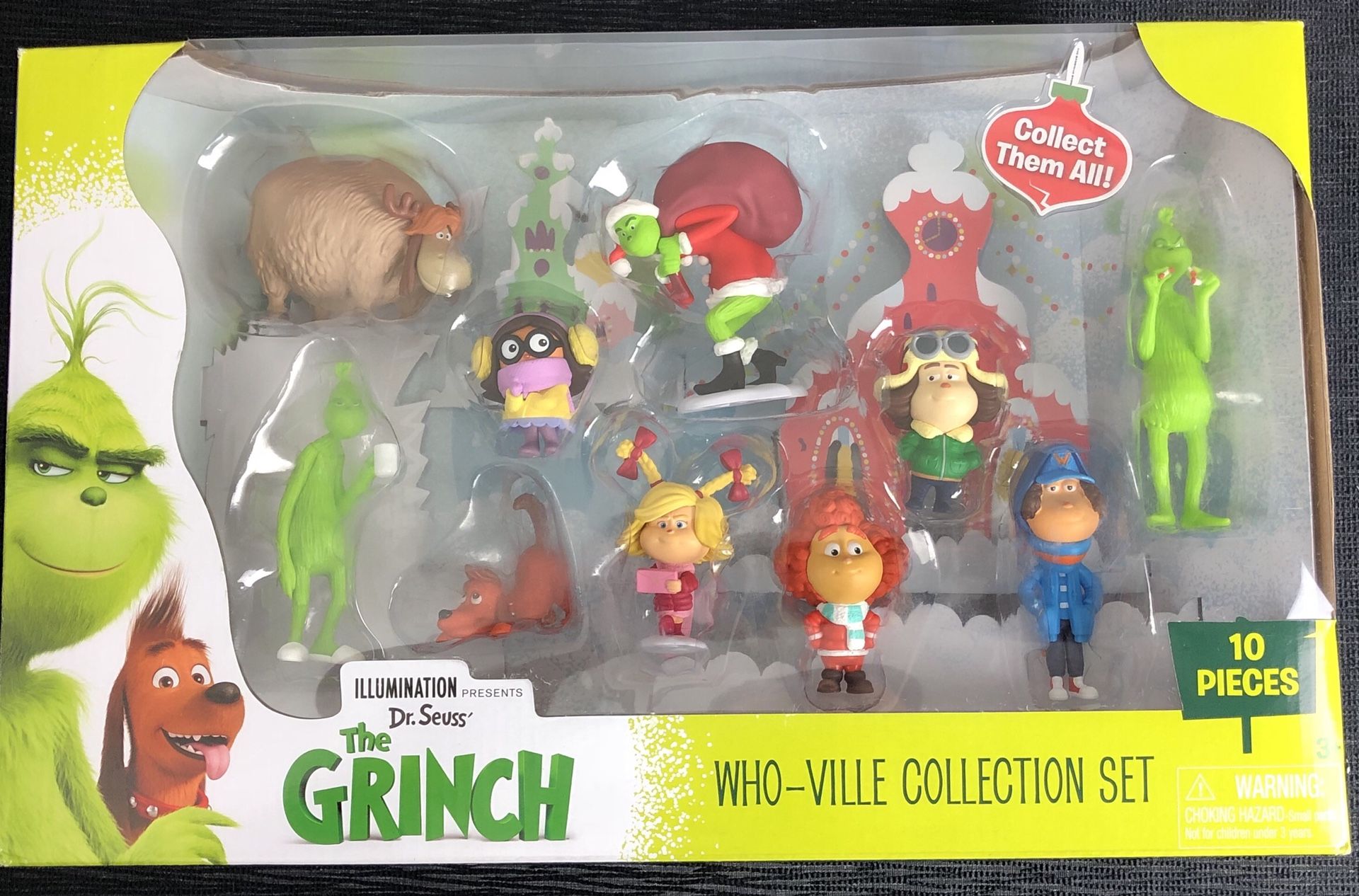 Toys Dr Seuss' The GRINCH Who-Ville 10 Piece Figurine Collection Set ...