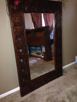 Large Hand Carved Tanjung Circles, Wood Mirror Pier One Imports