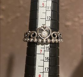 Authentic Pandora Sterling Silver Princess Tiara Crown Ring Sz 6.5 Thumbnail