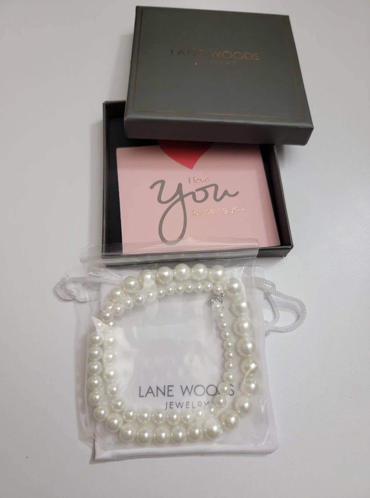 Pearl Strands Necklace: White Round Gradual Pearl Fashion Jewelry Wedding Gifts for Women Mother Brides Men BRANDNEW